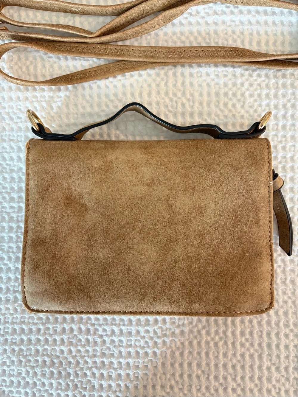 Tan Faux Leather Clutch